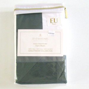 Everhome Euro Sham Green Emory Hotel Border Pillowcase New In Package